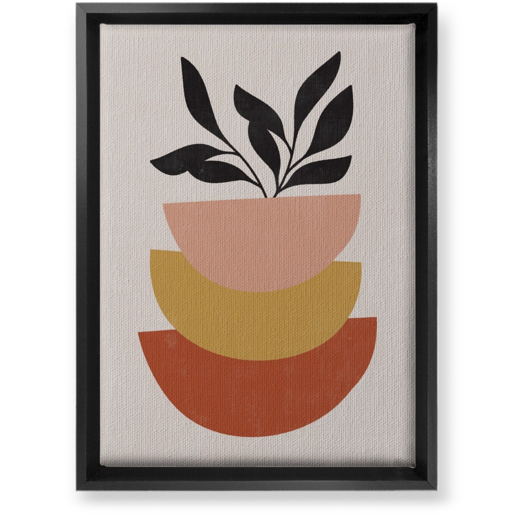 Earthen Plants - Terracotta Wall Art, Black, Single piece, Canvas, 10x14, Orange