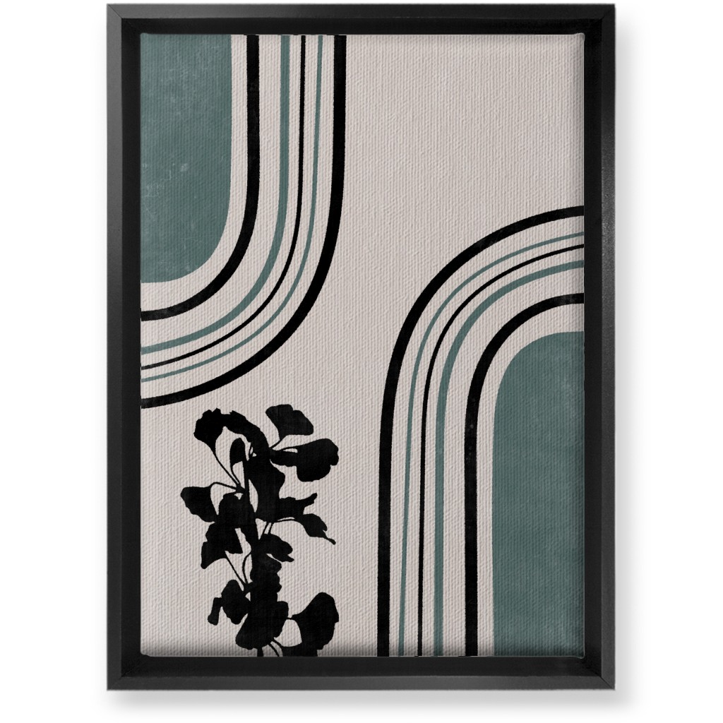 Modern Garden Pathway - Green and Ivory Wall Art, Black, Single piece, Canvas, 10x14, Green, Classic Green