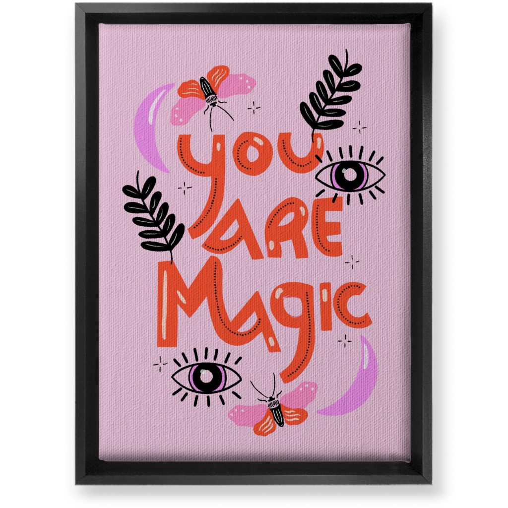You Are Magin - Red and Pink Wall Art, Black, Single piece, Canvas, 10x14, Pink