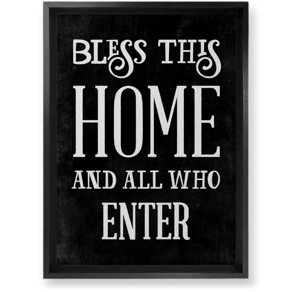Bless This Home Wall Art, Black, Single piece, Canvas, 10x14, Black, Coal
