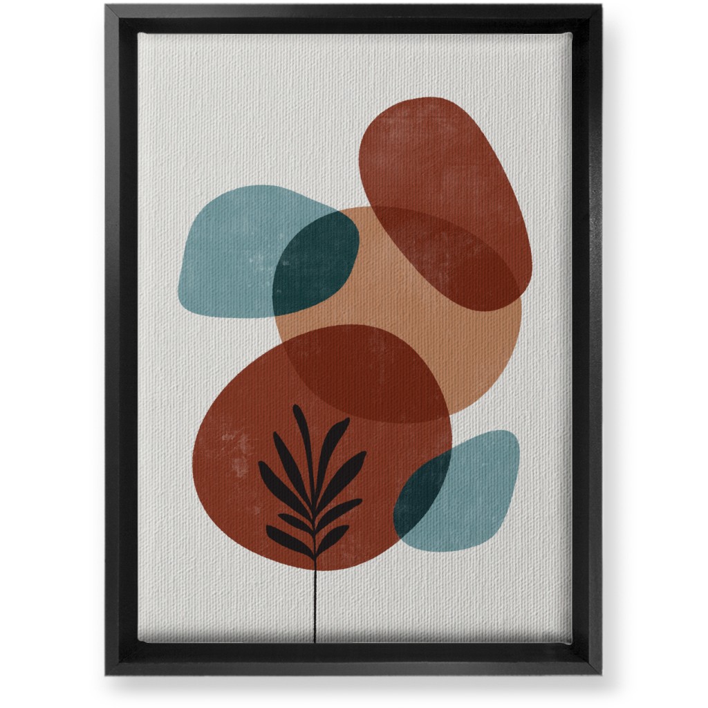 Abstract Leaf Orb - Terracotta and Ivory Wall Art, Black, Single piece, Canvas, 10x14, Brown