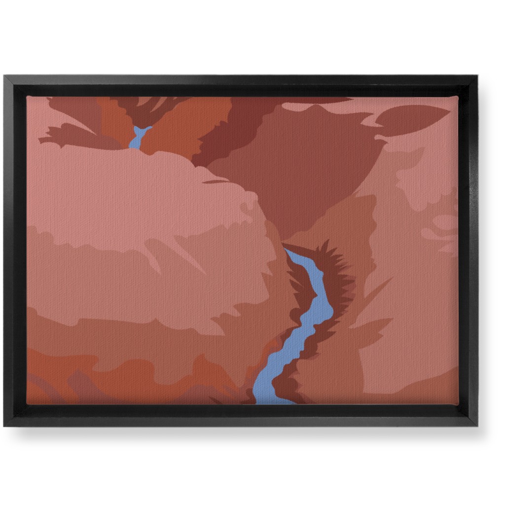 Winding Canyon River - Terracotta Wall Art, Black, Single piece, Canvas, 10x14, Brown, Brown
