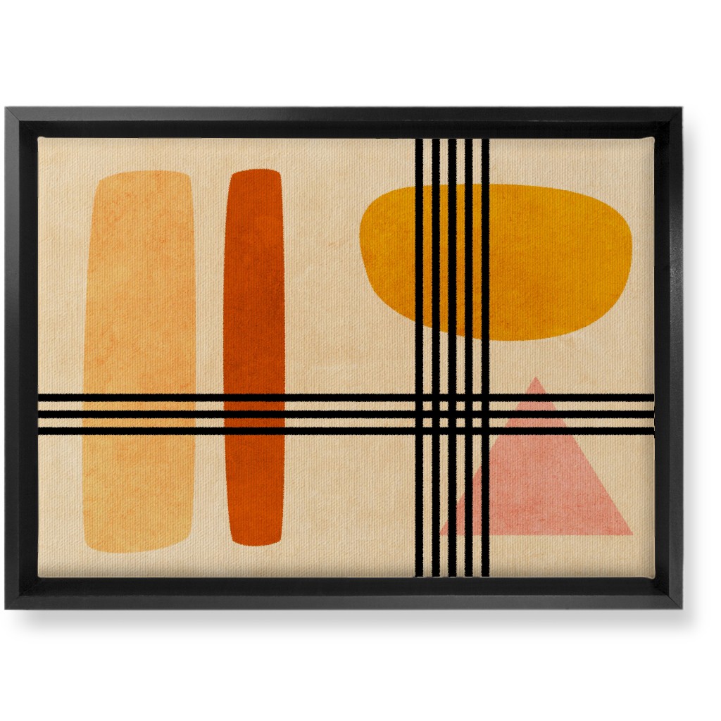 Criss-Cross Abstract Wall Art, Black, Single piece, Canvas, 10x14, Orange