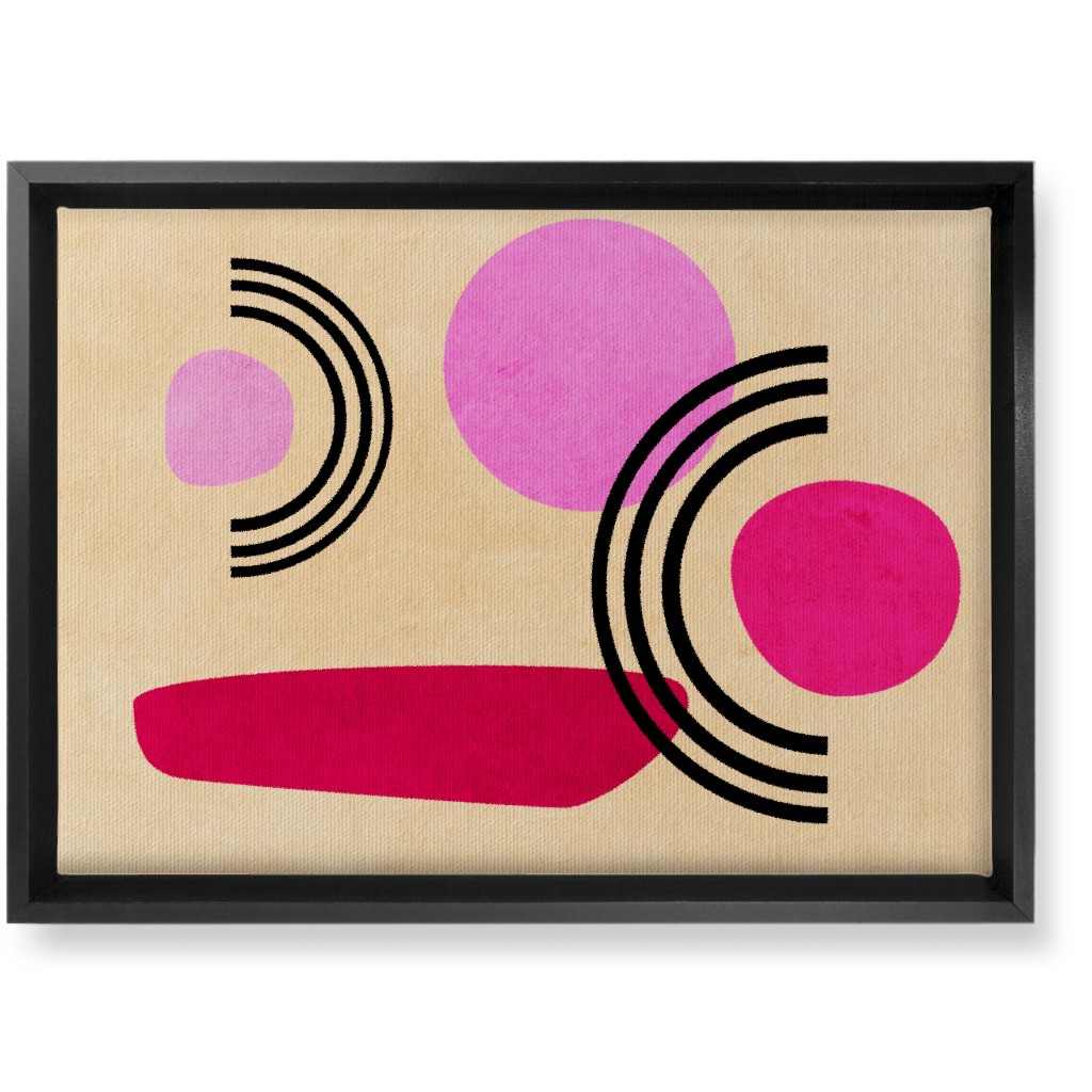 Cups & Saucers Abstract Wall Art, Black, Single piece, Canvas, 10x14, Pink