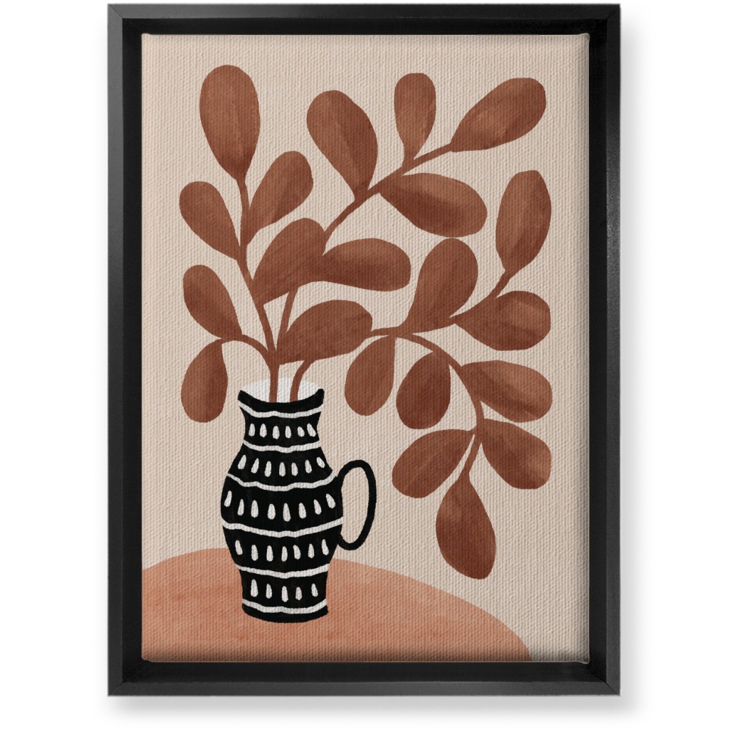 the Vase I - Neutral Wall Art, Black, Single piece, Canvas, 10x14, Brown