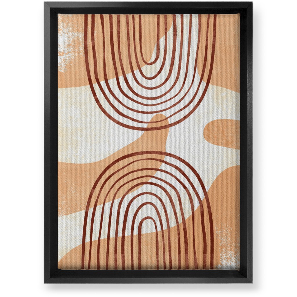 Desert Abstract - Earthy Warm Tones Wall Art, Black, Single piece, Canvas, 10x14, Orange