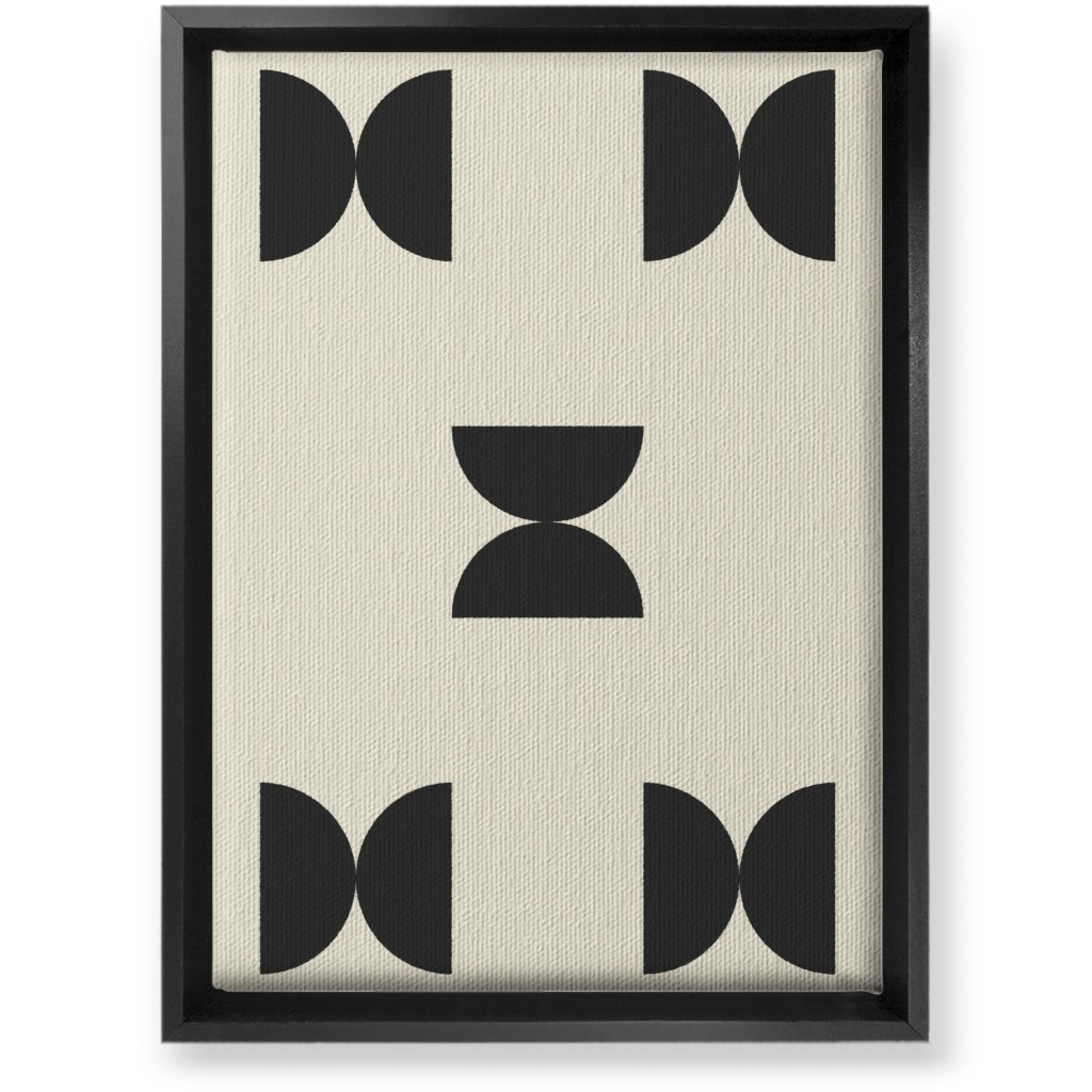 Minimal Geometric Abstract Bauhuas - Cream and Black Wall Art, Black, Single piece, Canvas, 10x14, Beige