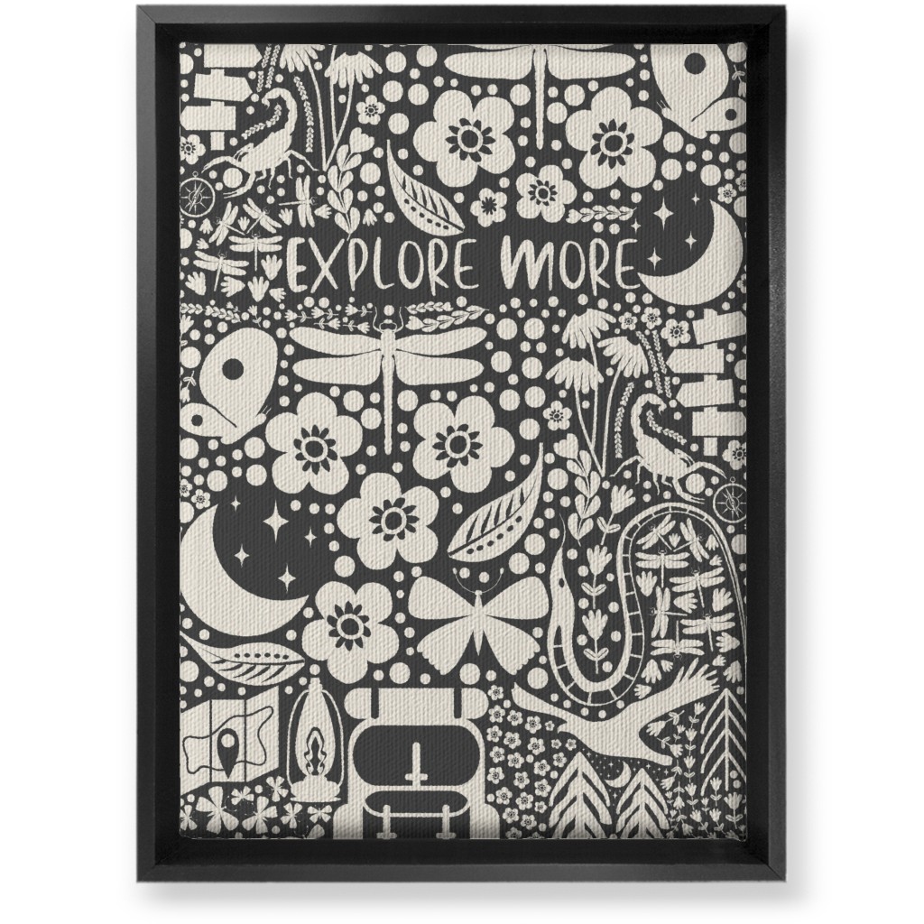 Explore More, Adventure - Black and White Wall Art, Black, Single piece, Canvas, 10x14, Black