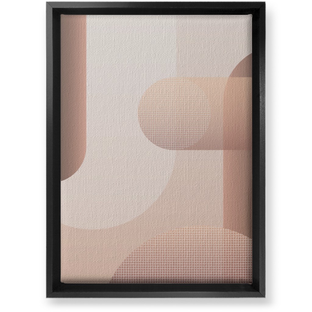 Geometric Curves - Neutral Wall Art, Black, Single piece, Canvas, 10x14, Pink