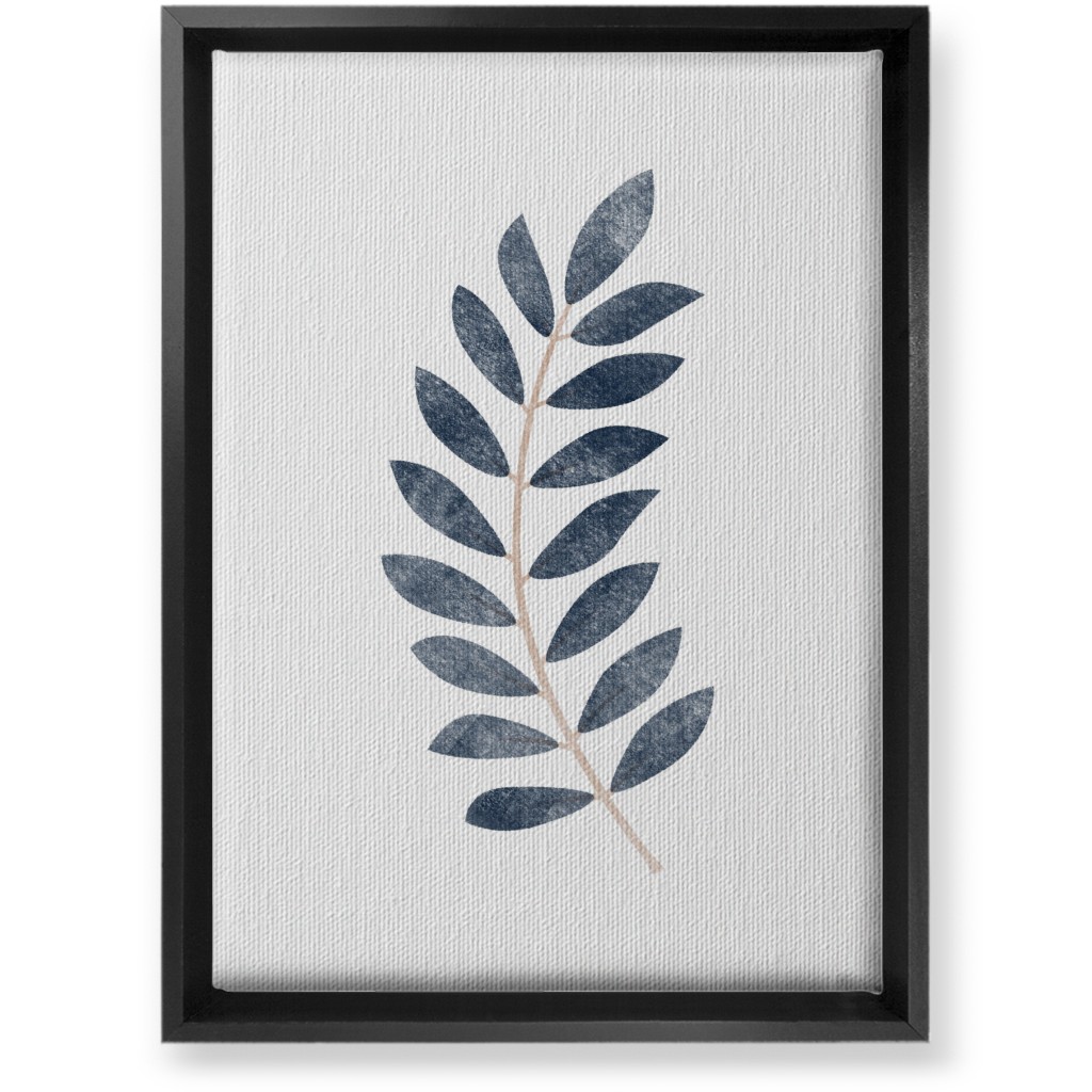 Botanical Leaf Ii Wall Art, Black, Single piece, Canvas, 10x14, Blue, Storm
