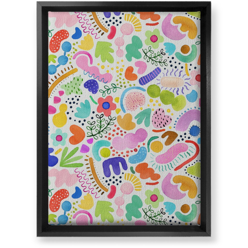 Playful Abstract Shapes - Bold Wall Art, Black, Single piece, Canvas, 10x14, Multicolor