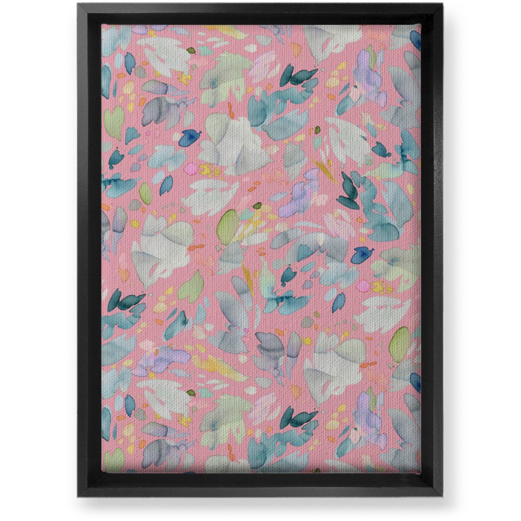 Abstract Petal Flowering Wall Art, Black, Single piece, Canvas, 10x14, Pink, Blush