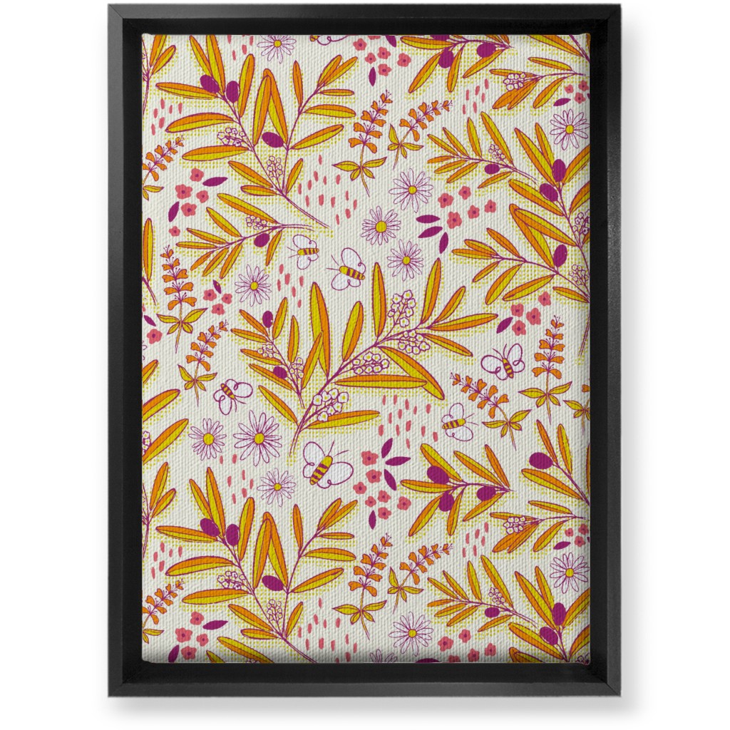 Olive and Honey Optimist - Yellow and Purple Wall Art, Black, Single piece, Canvas, 10x14, Yellow, Classic Yellow