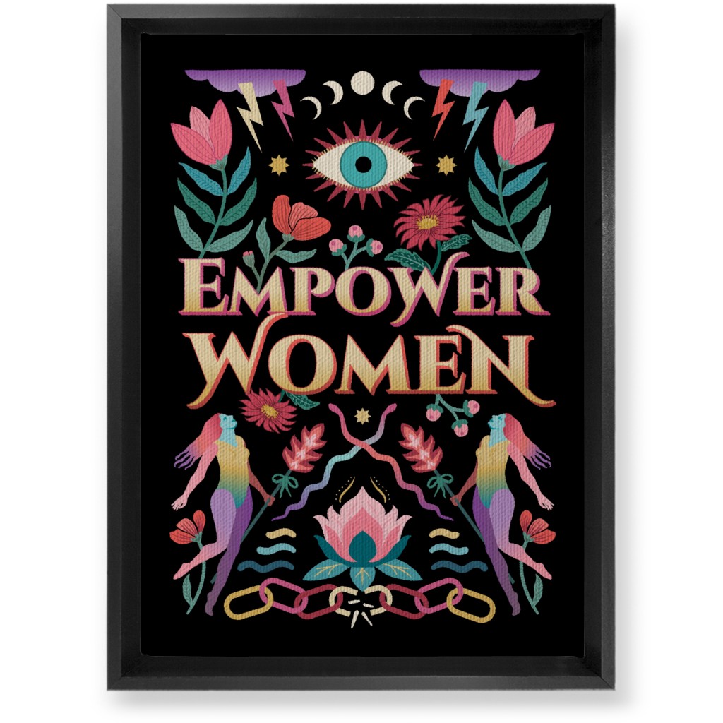 Empower - Multi on Black Wall Art, Black, Single piece, Canvas, 10x14, Black