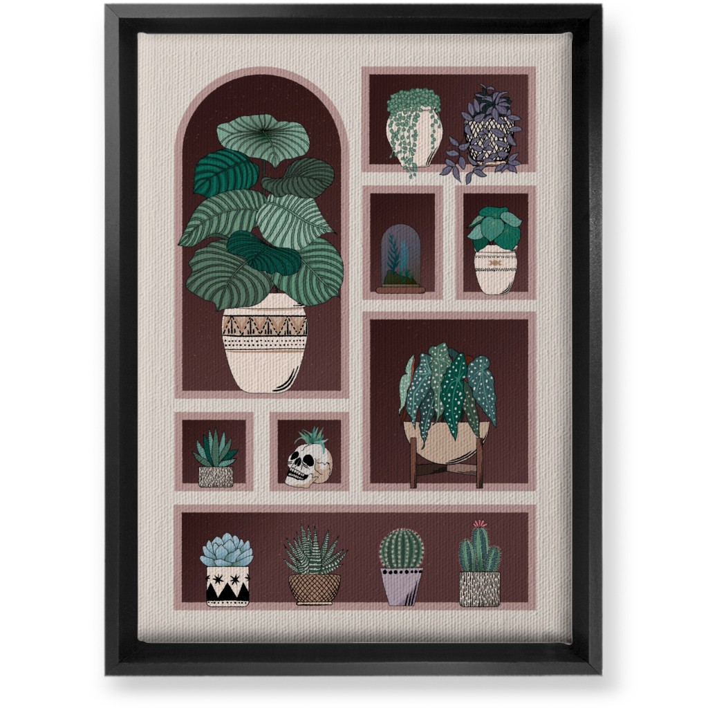 Neatly Arranged Indoor Plants - Neutral Wall Art, Black, Single piece, Canvas, 10x14, Multicolor