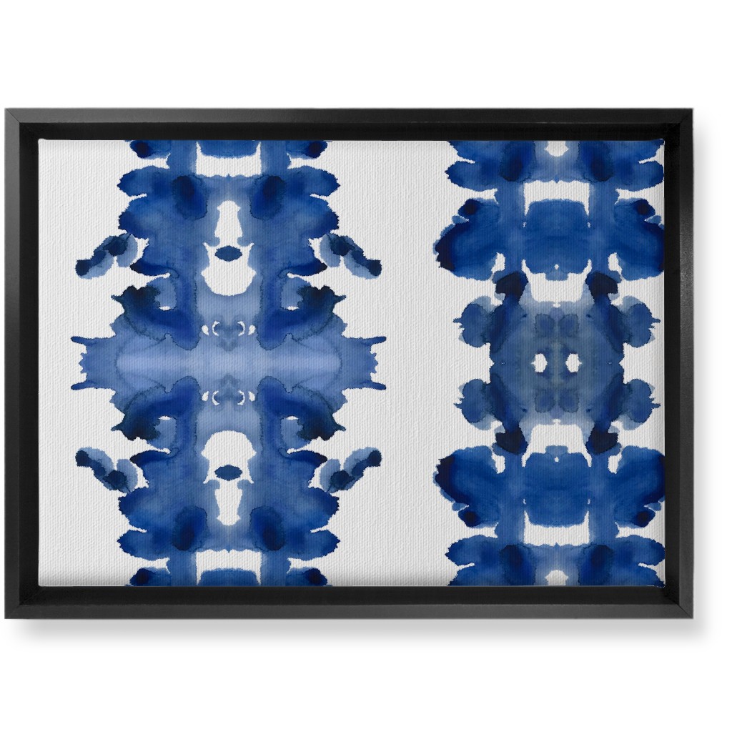 Indigo Double Inkblot Wall Art, Black, Single piece, Canvas, 10x14, Blue, True Blue