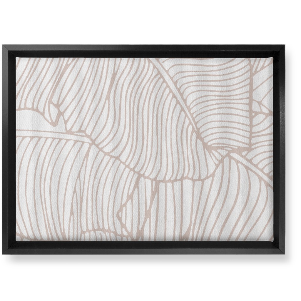 Banana Leaf - Blush Wall Art, Black, Single piece, Canvas, 10x14, Beige, Pearl