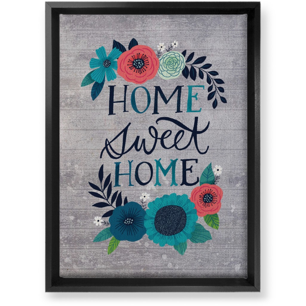 Home Sweet Home - Gray Wall Art, Black, Single piece, Canvas, 10x14, Gray