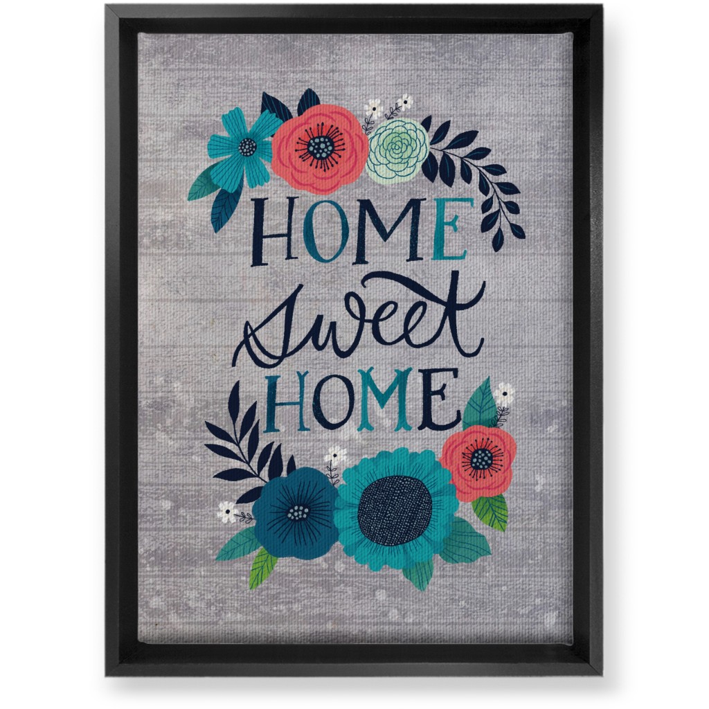 Home Sweet Home - Gray Wall Art, Black, Single piece, Canvas, 10x14, Gray, Gray