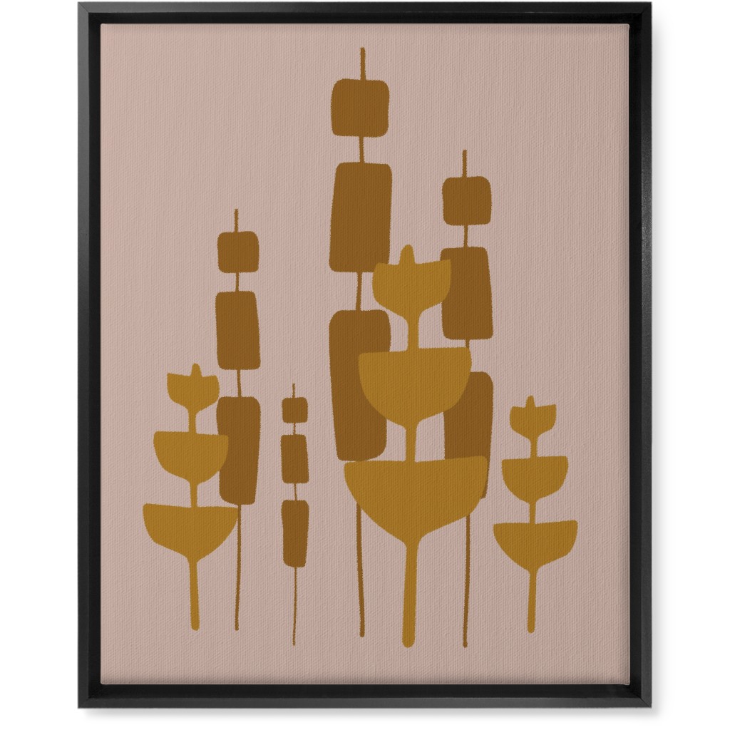 Cattail & Pods Wall Art, Black, Single piece, Canvas, 16x20, Pink, Alpaca