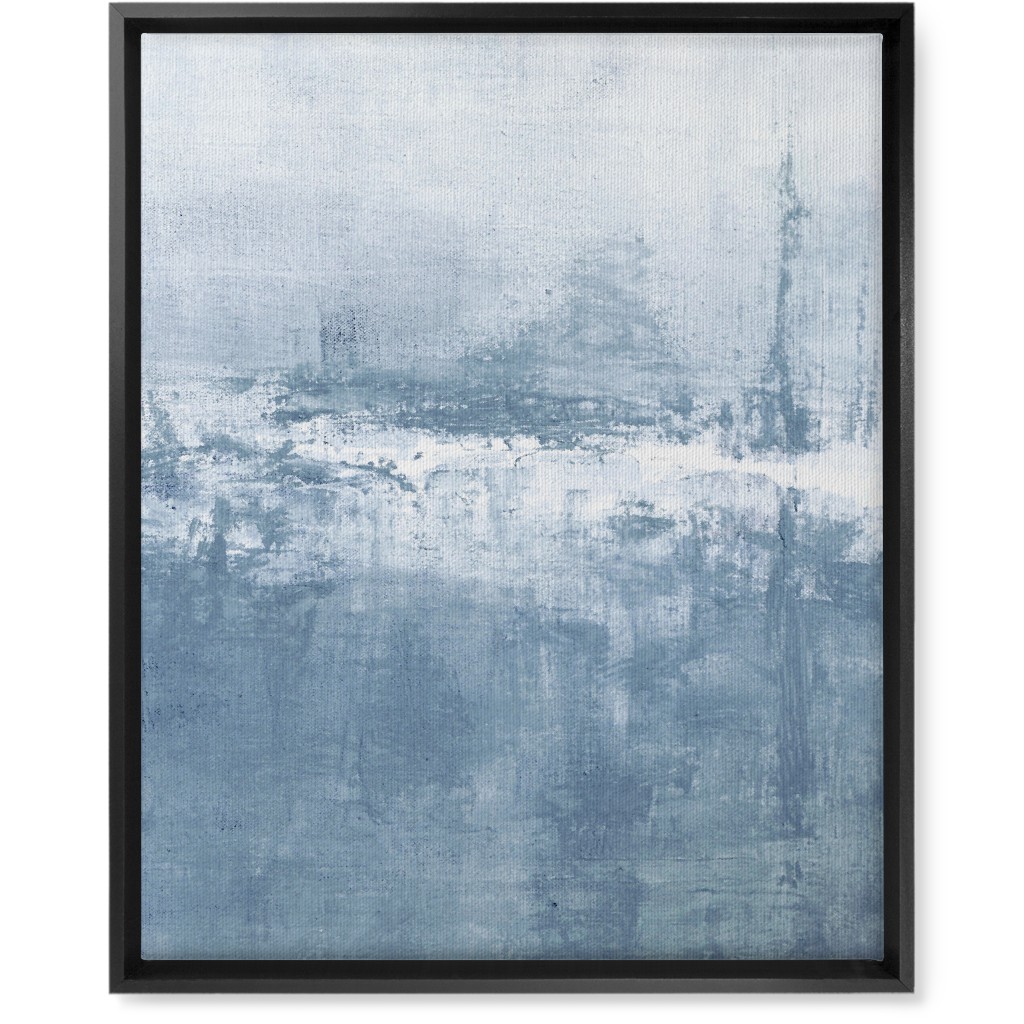 Right Tranquil Diptych - Blue Wall Art, Black, Single piece, Canvas, 16x20, Blue