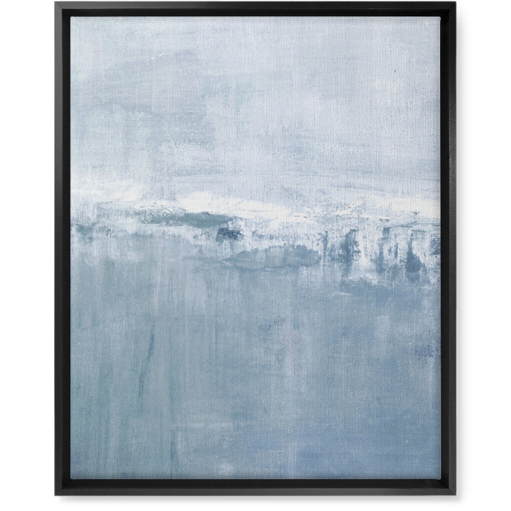 Left Tranquil Diptych - Blue Wall Art, Black, Single piece, Canvas, 16x20, Blue
