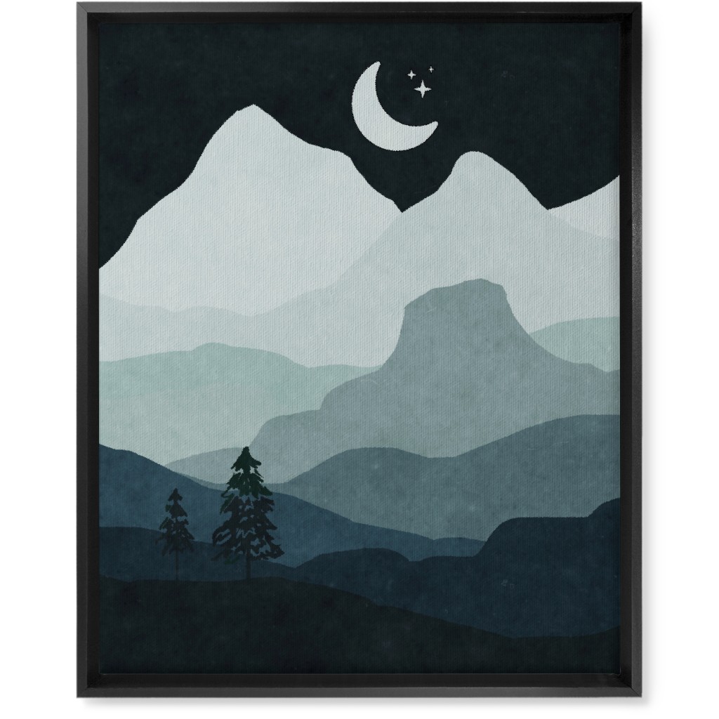 Mountain View Wall Art, Black, Single piece, Canvas, 16x20, Green