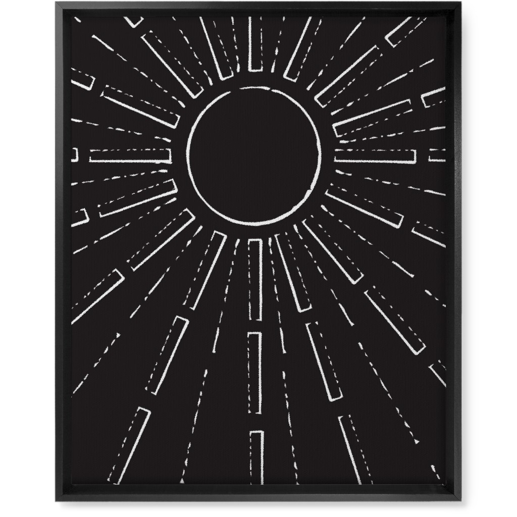Midcentury Burst Wall Art, Black, Single piece, Canvas, 16x20, Black