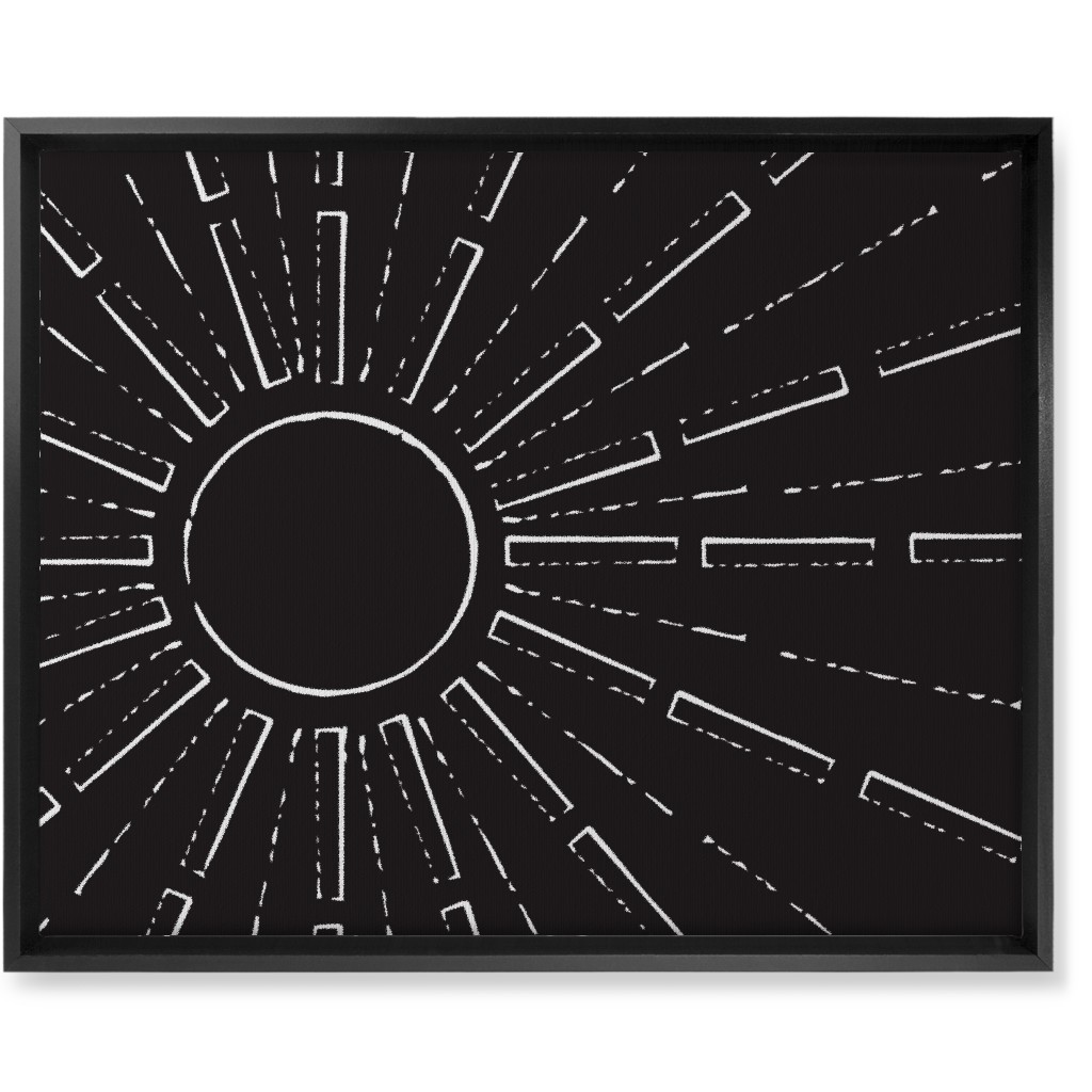 Midcentury Sunburst Wall Art, Black, Single piece, Canvas, 16x20, Black