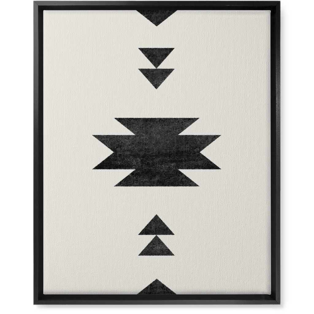 Aztec Southwest - Neutral Wall Art, Black, Single piece, Canvas, 16x20, Beige, Pearl