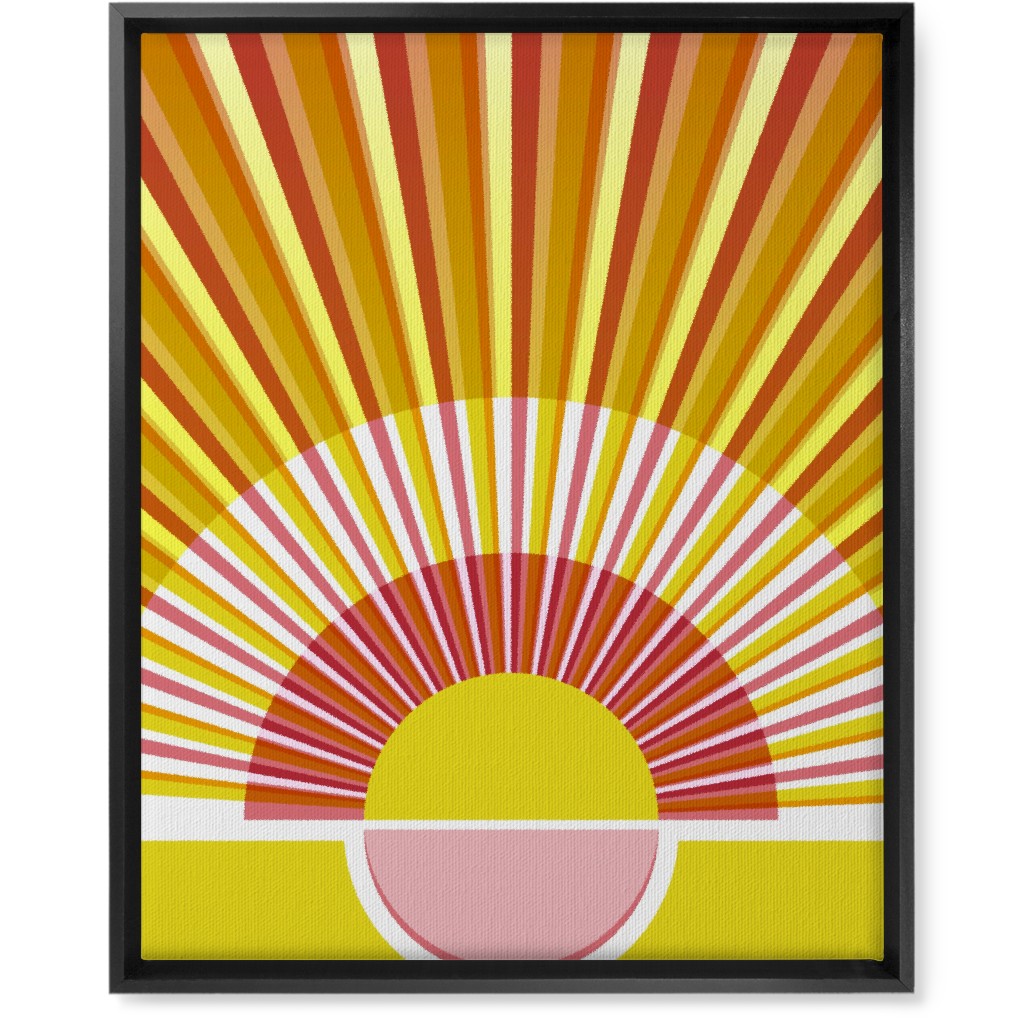 Sunrise Optimism - Warm Wall Art, Black, Single piece, Canvas, 16x20, Yellow