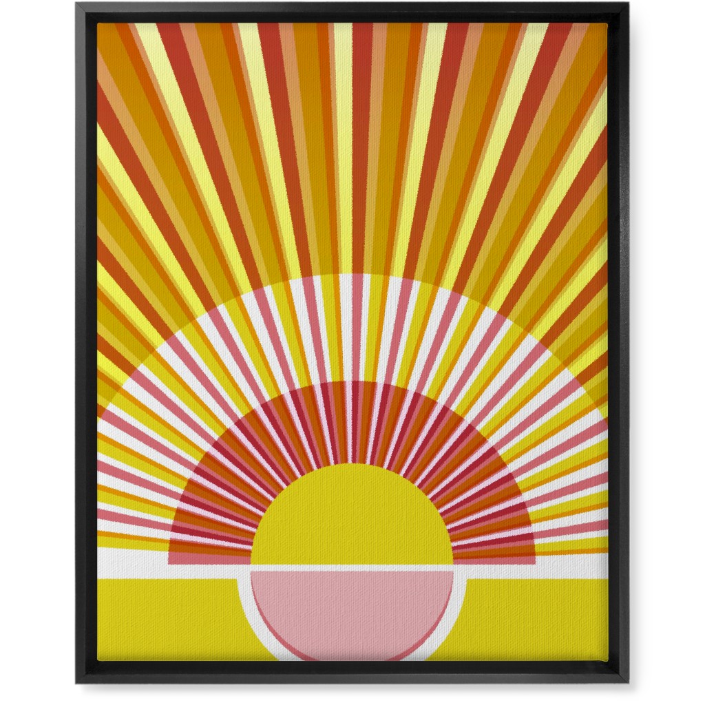 Sunrise Optimism - Warm Wall Art, Black, Single piece, Canvas, 16x20, Yellow, Classic Yellow