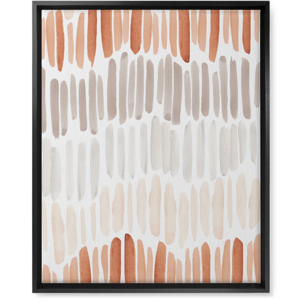 Many Brushstrokes Wall Art, Black, Single piece, Canvas, 16x20, Orange, Apricot