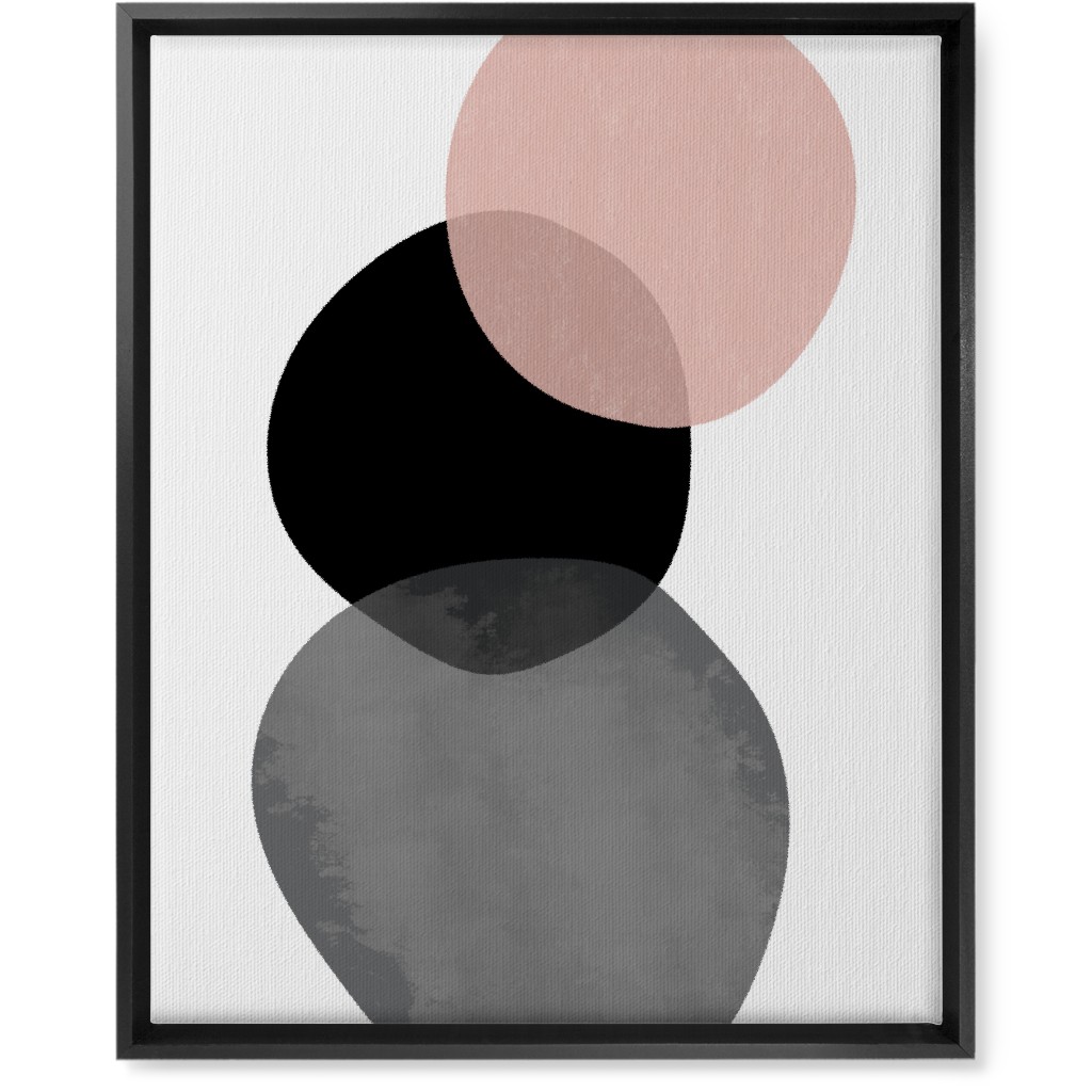 Stones Wall Art, Black, Single piece, Canvas, 16x20, Pink