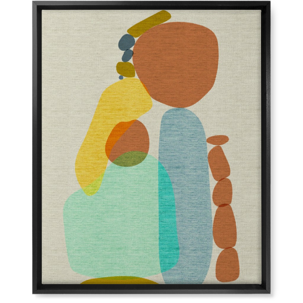 Abstract Vertical Rocks - Multi Wall Art, Black, Single piece, Canvas, 16x20, Multicolor