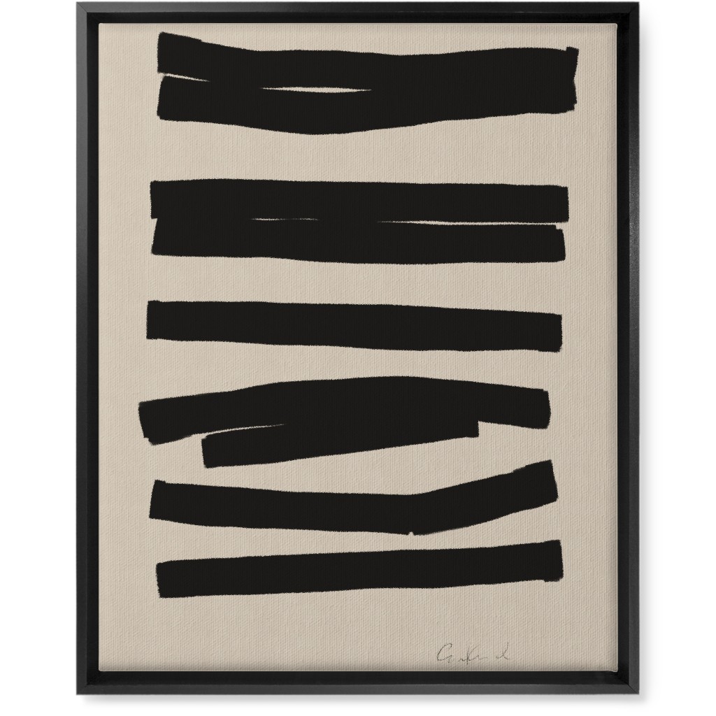 Bold Stripes Abstract Ii Wall Art, Black, Single piece, Canvas, 16x20, Black