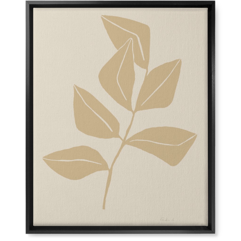 Ficus Botanical - Neutral Wall Art, Black, Single piece, Canvas, 16x20, Beige, Pearl