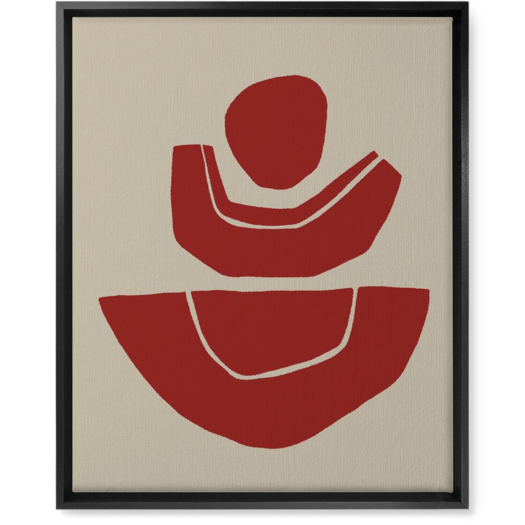 Geometric Abstract Stack Ii Wall Art, Black, Single piece, Canvas, 16x20, Red, Cinnamon