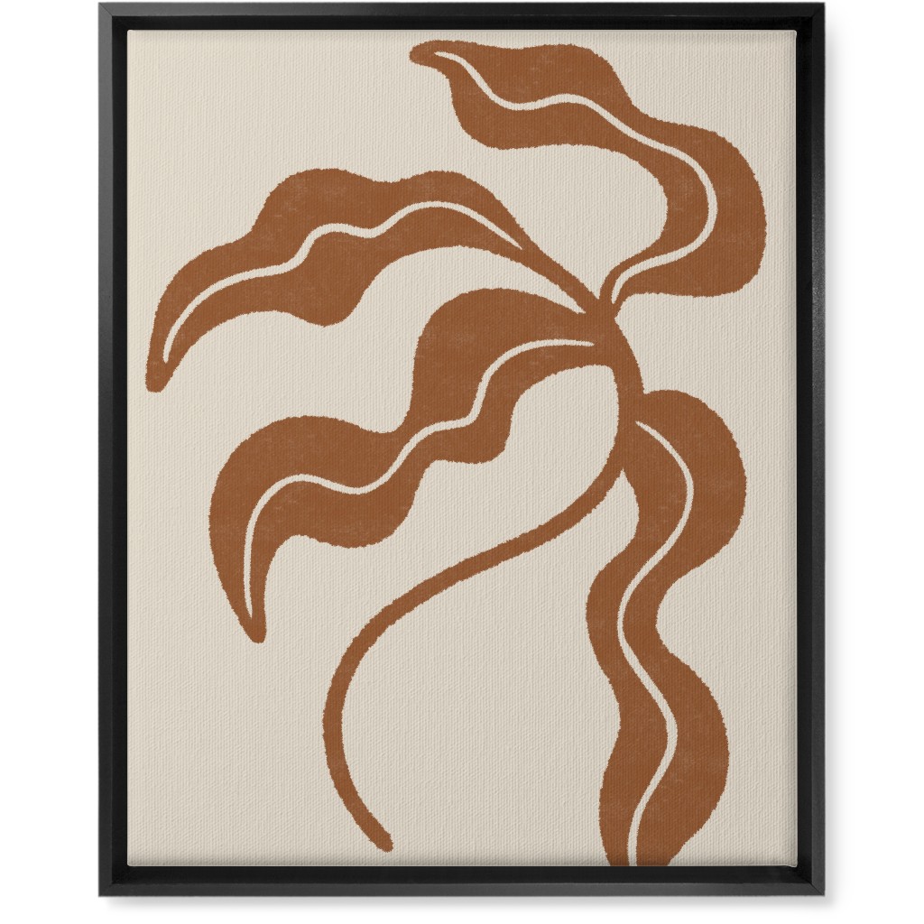 Minimalist Foliage - Neutral Wall Art, Black, Single piece, Canvas, 16x20, Beige, Pearl