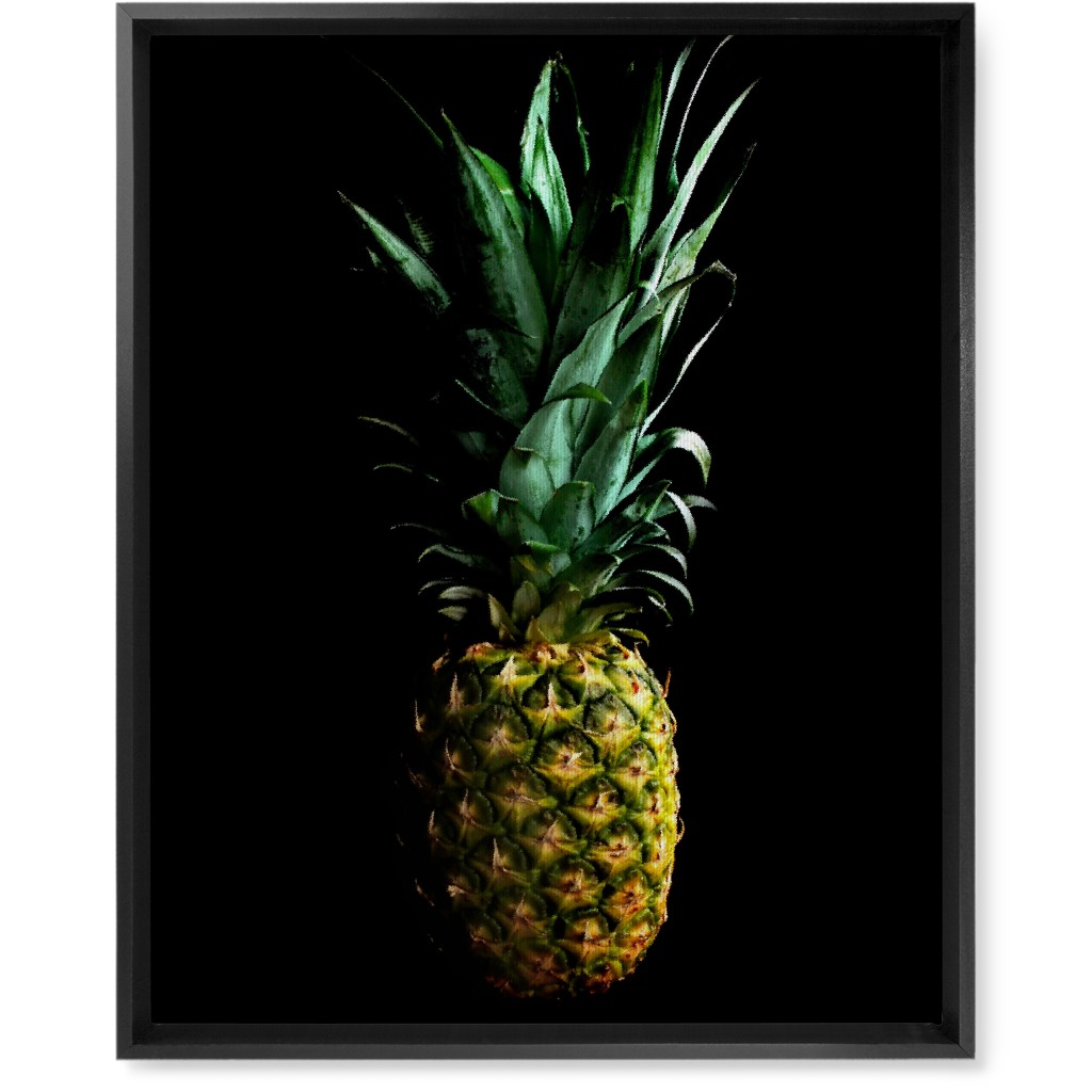 Pineapple - Yellow on Black Wall Art, Black, Single piece, Canvas, 16x20, Black