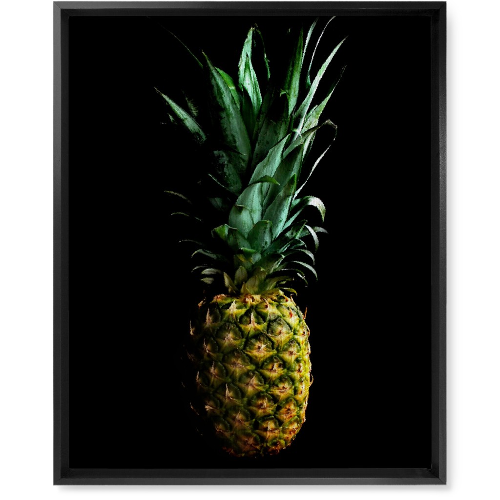 Pineapple - Yellow on Black Wall Art, Black, Single piece, Canvas, 16x20, Black, Black