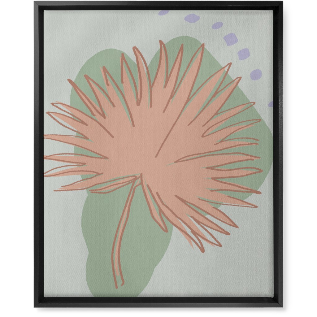 Modern Sabal Palm - Green Wall Art, Black, Single piece, Canvas, 16x20, Green