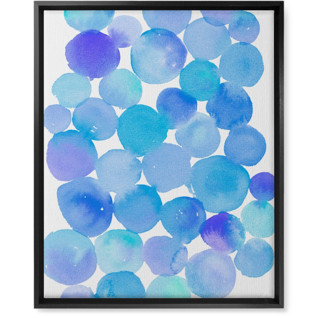 Watercolor Circles Wall Art, Black, Single piece, Canvas, 16x20, Blue