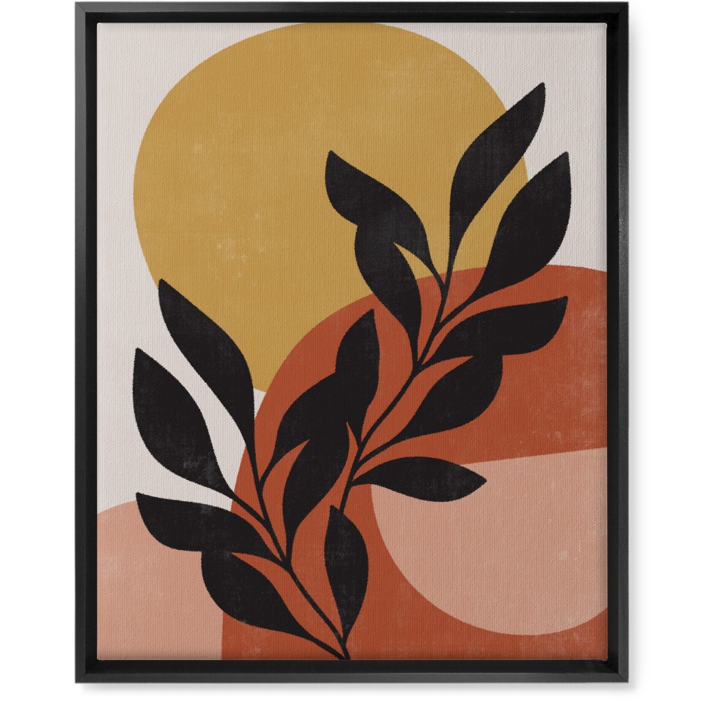 Earthen Crest - Terracotta Wall Art, Black, Single piece, Canvas, 16x20, Orange, Orange