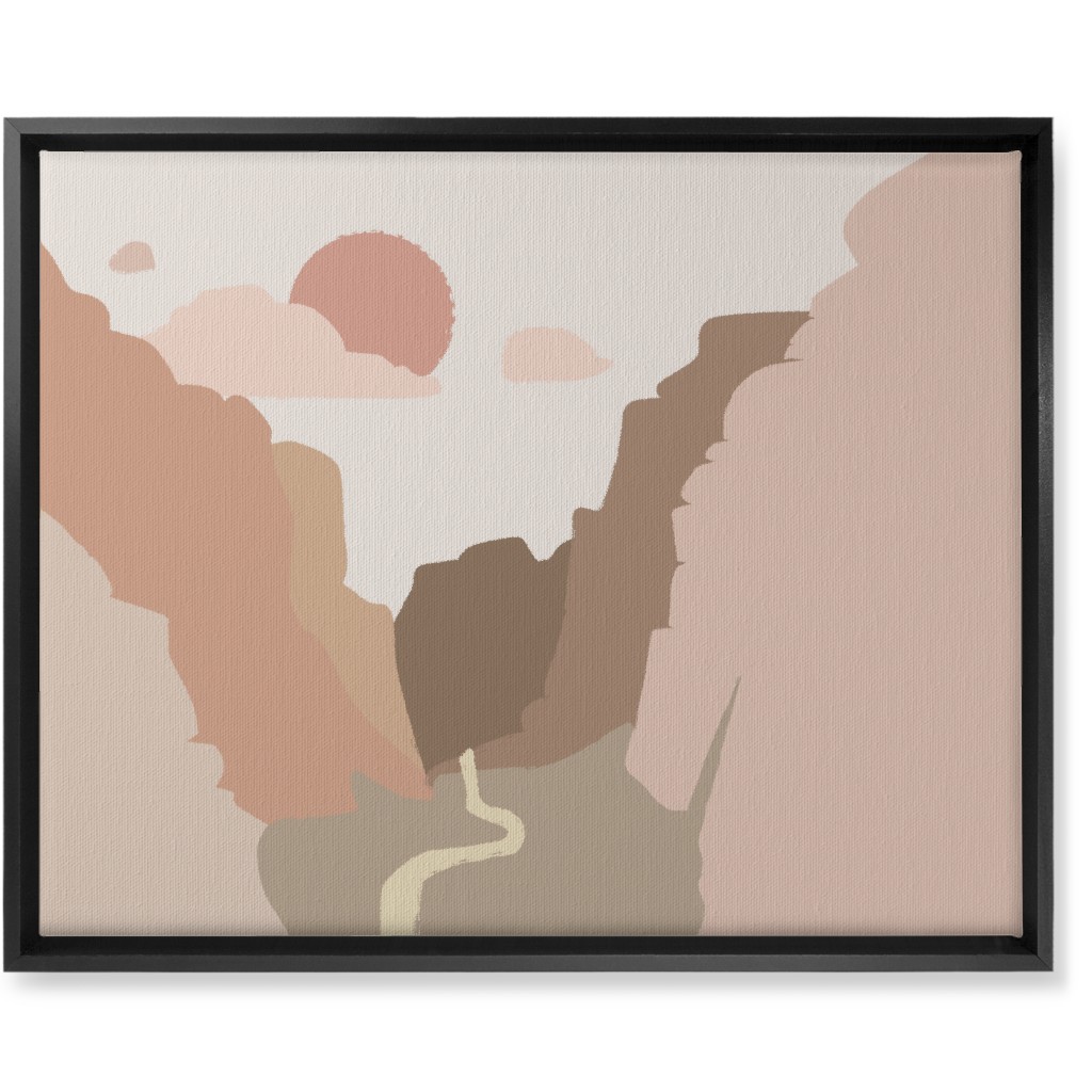 Zions Landscape Wall Art, Black, Single piece, Canvas, 16x20, Pink