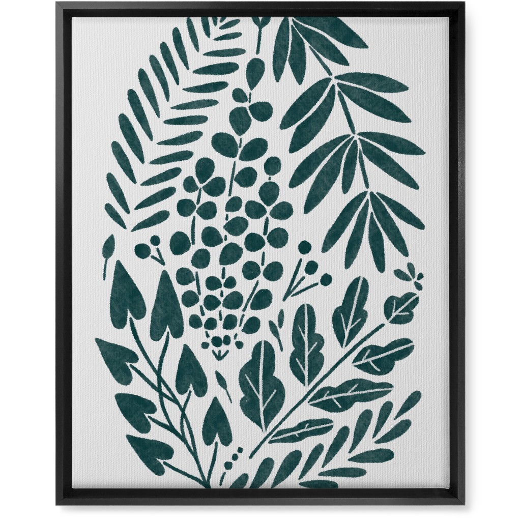 Botanical Composition Wall Art, Black, Single piece, Canvas, 16x20, Green, Hemlock