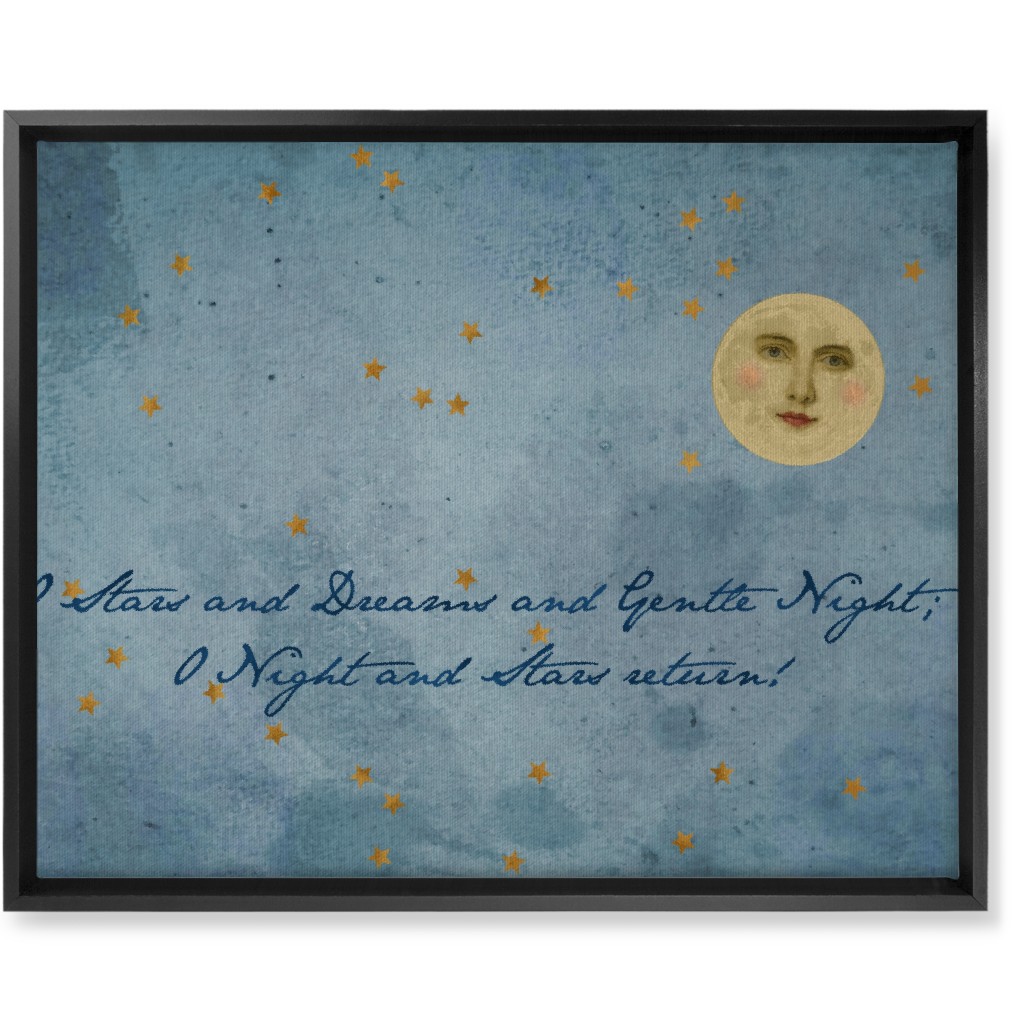 O Night - Blue Wall Art, Black, Single piece, Canvas, 16x20, Blue