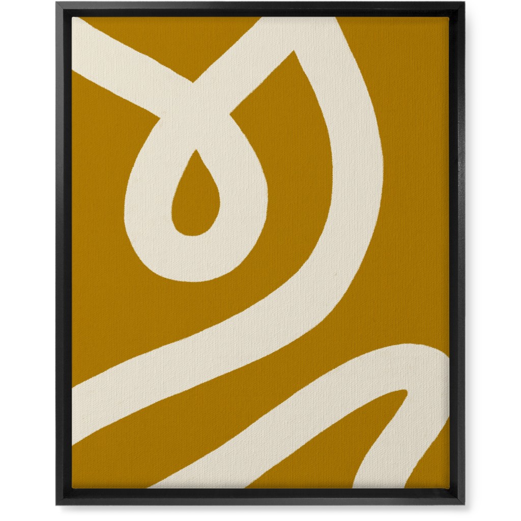 Tangled Brush Strokes V Wall Art, Black, Single piece, Canvas, 16x20, Yellow