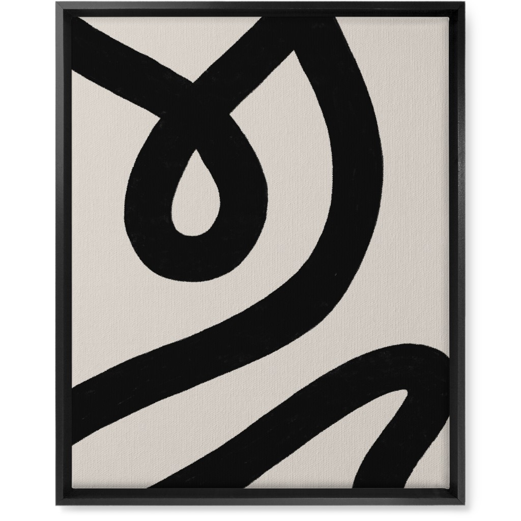 Tangled Brush Strokes V Wall Art, Black, Single piece, Canvas, 16x20, Beige, Black