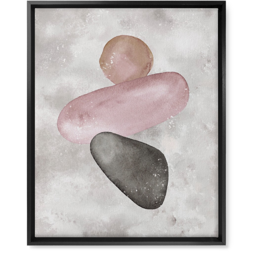 Three Stones Wall Art, Black, Single piece, Canvas, 16x20, Gray, Blush